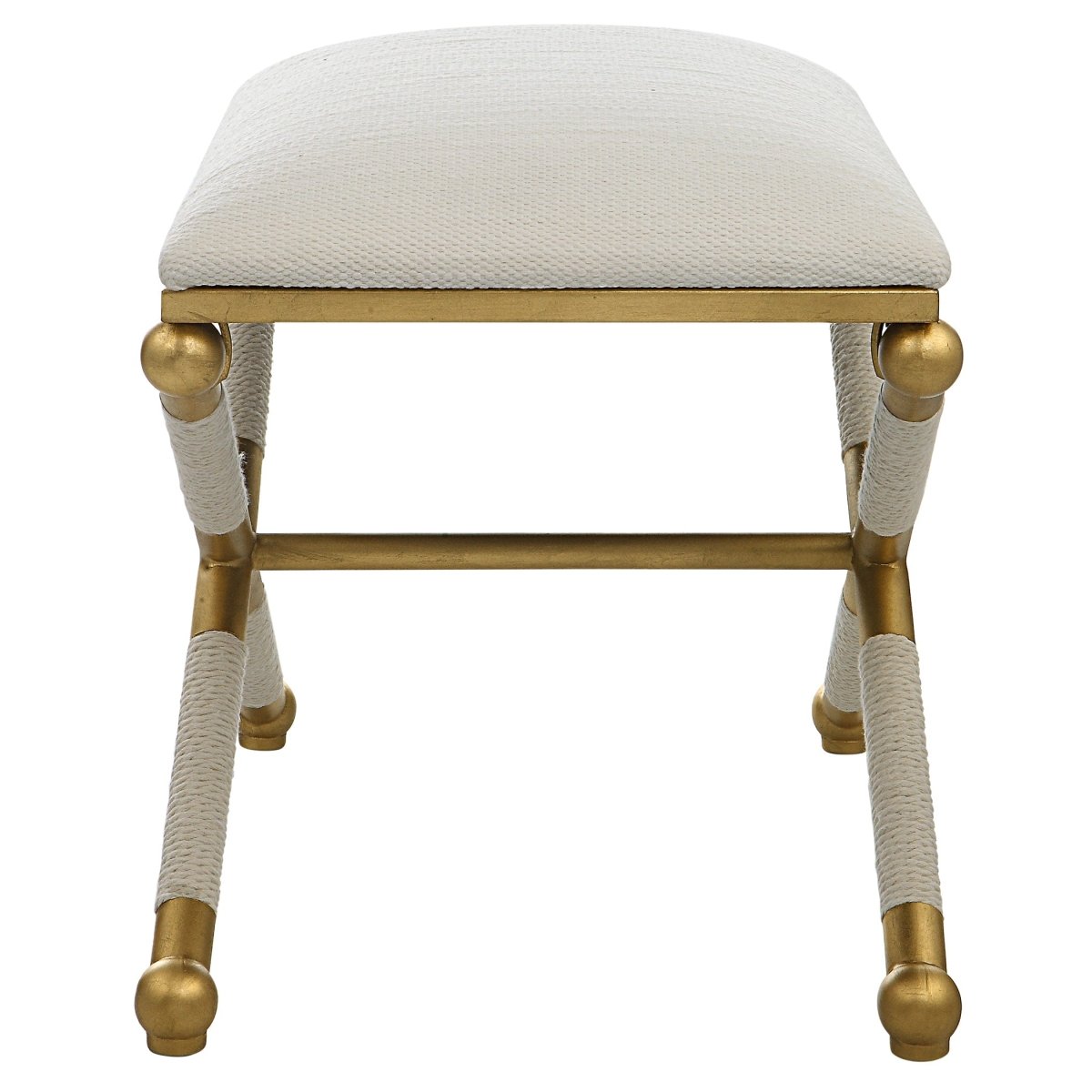 Socialite White Small Bench - Uttermost - Benches by Modest Hut