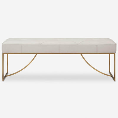 Swale Ivory Leather Bench - Uttermost - Benches by Modest Hut