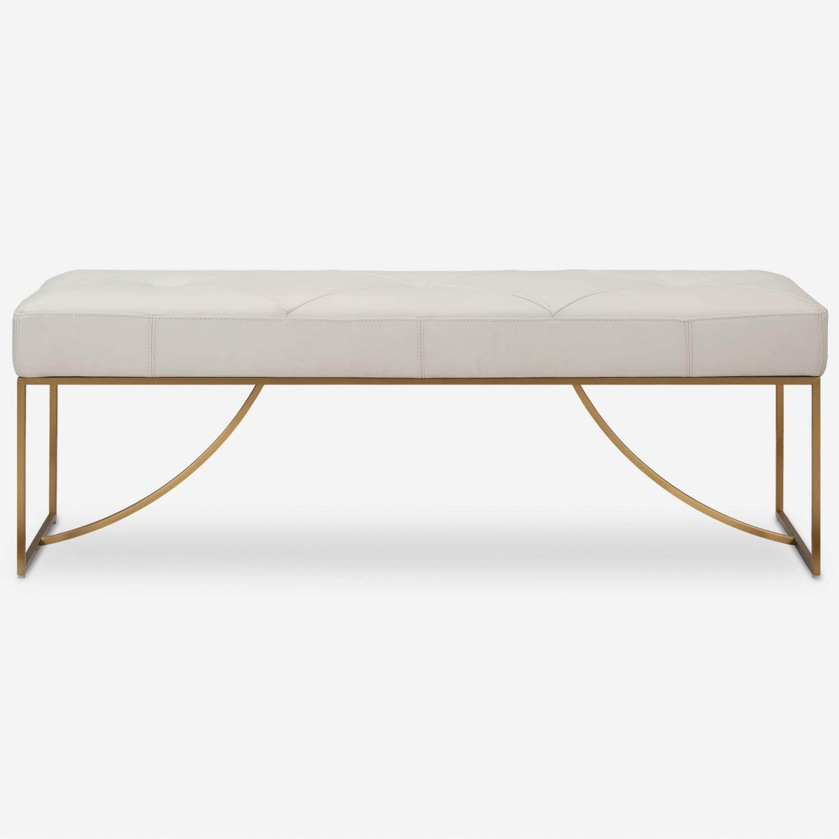 Swale Ivory Leather Bench - Uttermost - Benches by Modest Hut