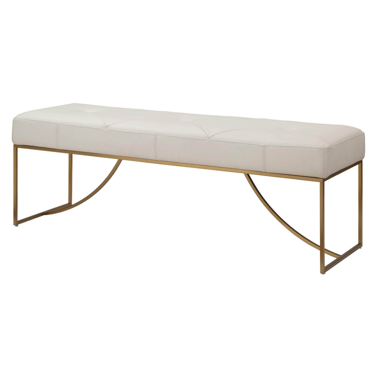 Swale Ivory Leather Bench - Uttermost - Benches by Modest Hut