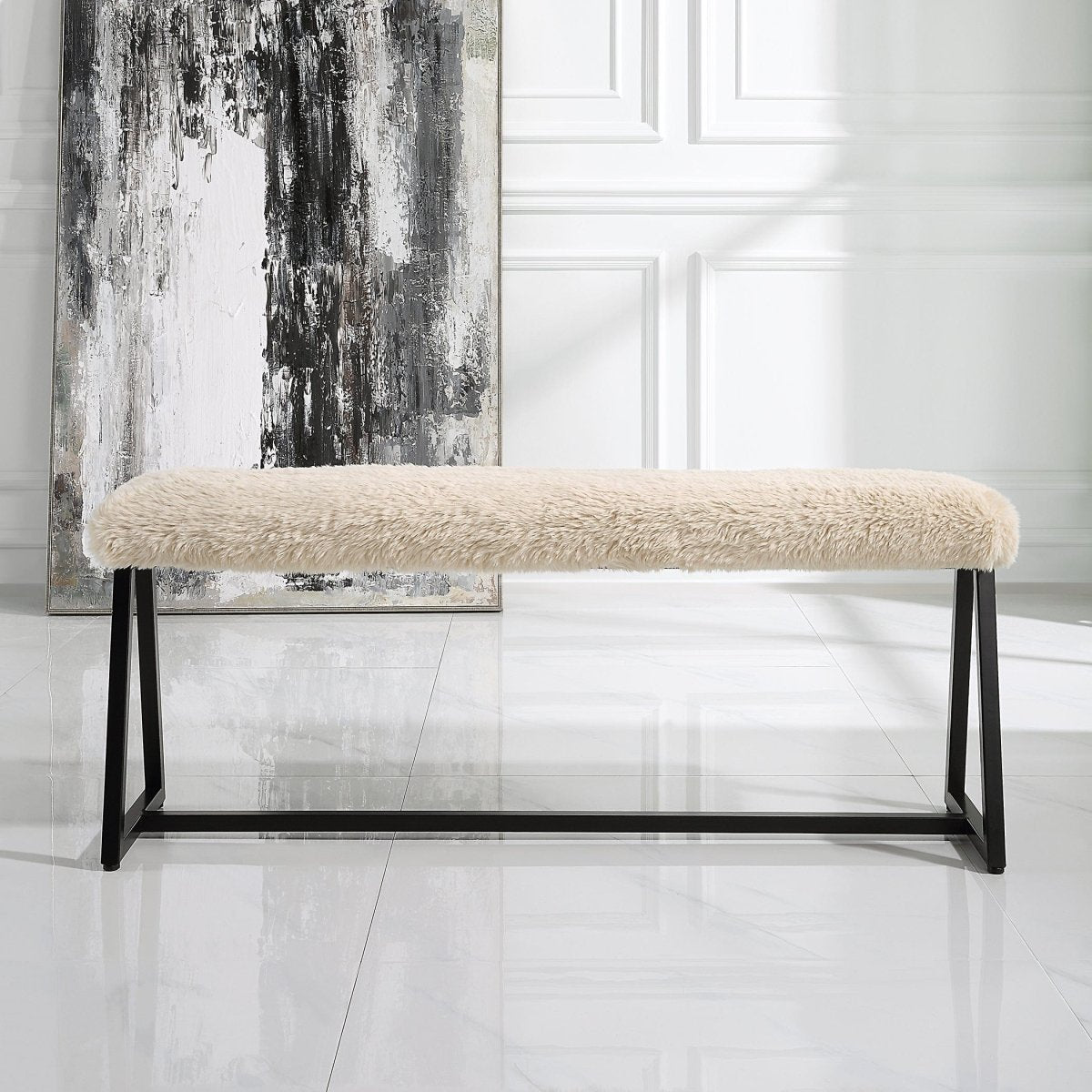 Taupo Sheepskin Bench - Uttermost - Benches by Modest Hut