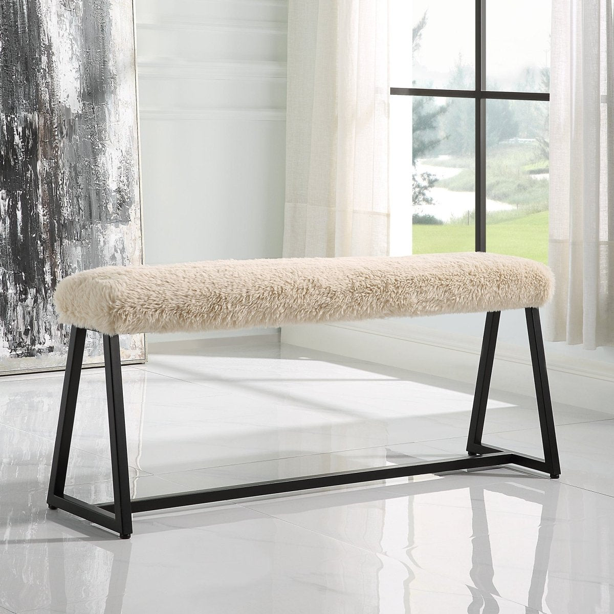 Taupo Sheepskin Bench - Uttermost - Benches by Modest Hut