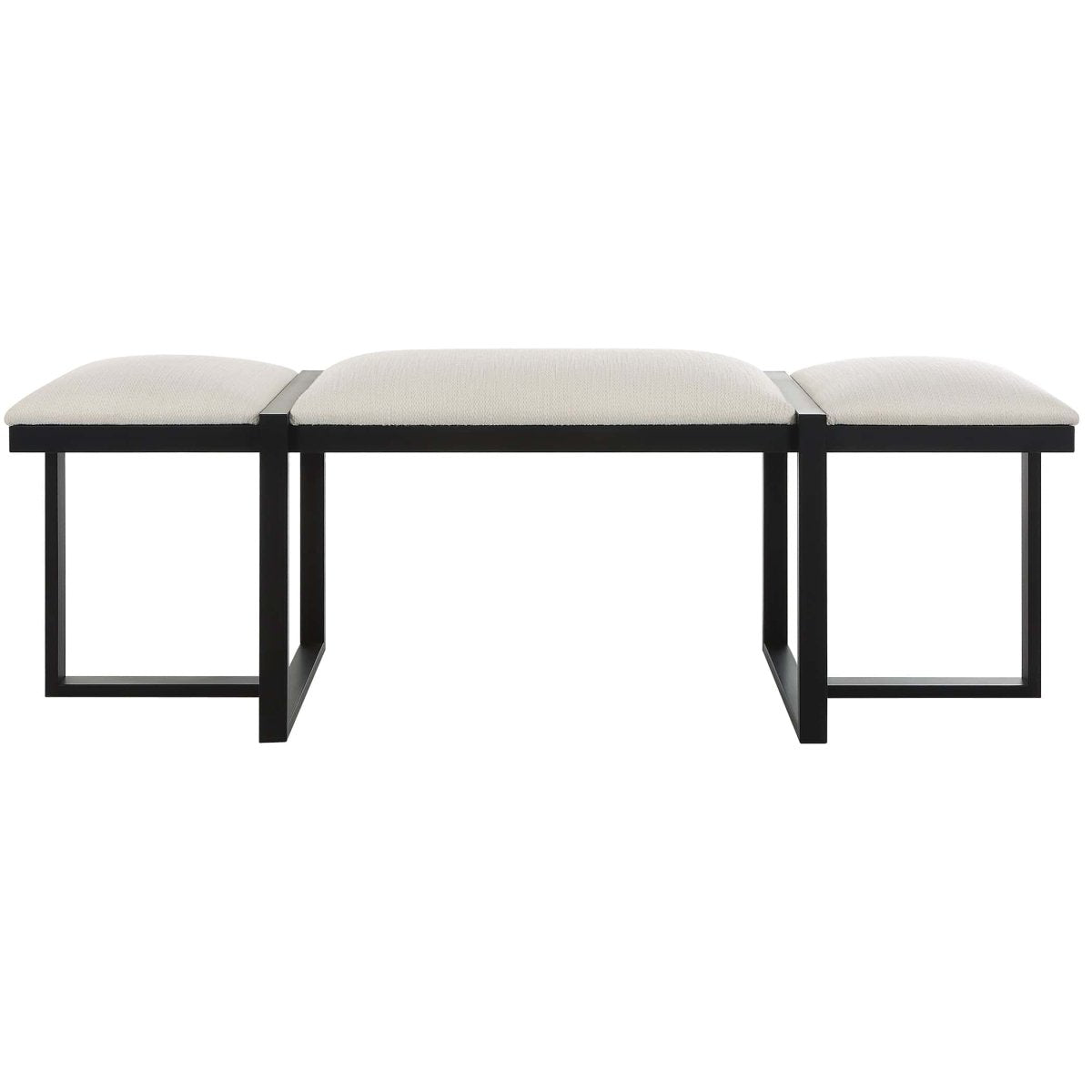 Triple Cloud Modern Upholstered Bench - Uttermost - Benches by Modest Hut