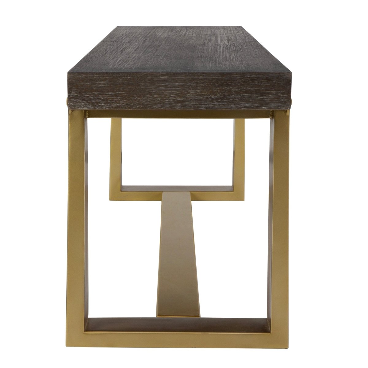 Voyage Brass And Wood Bench - Uttermost - Benches by Modest Hut