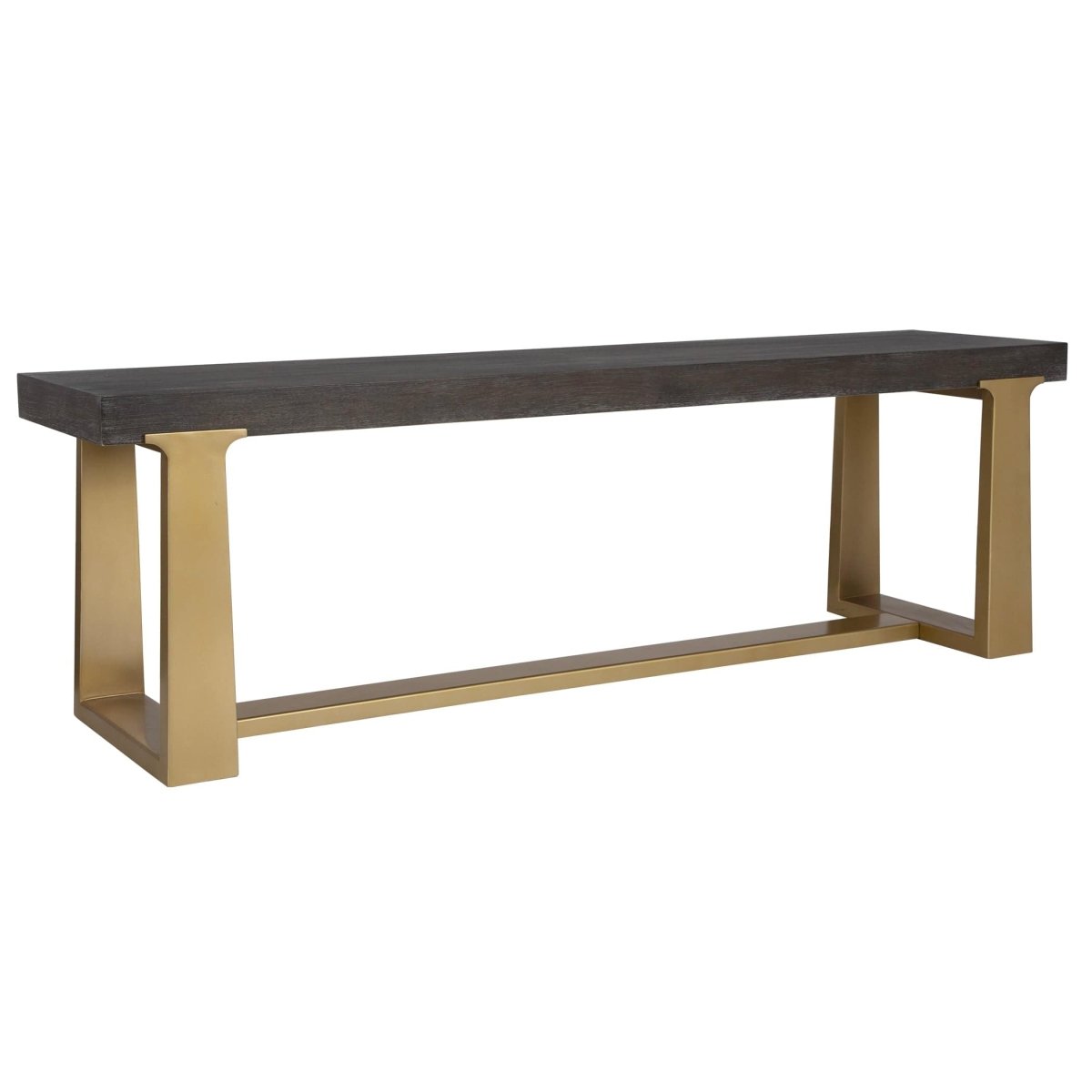 Voyage Brass And Wood Bench - Uttermost - Benches by Modest Hut