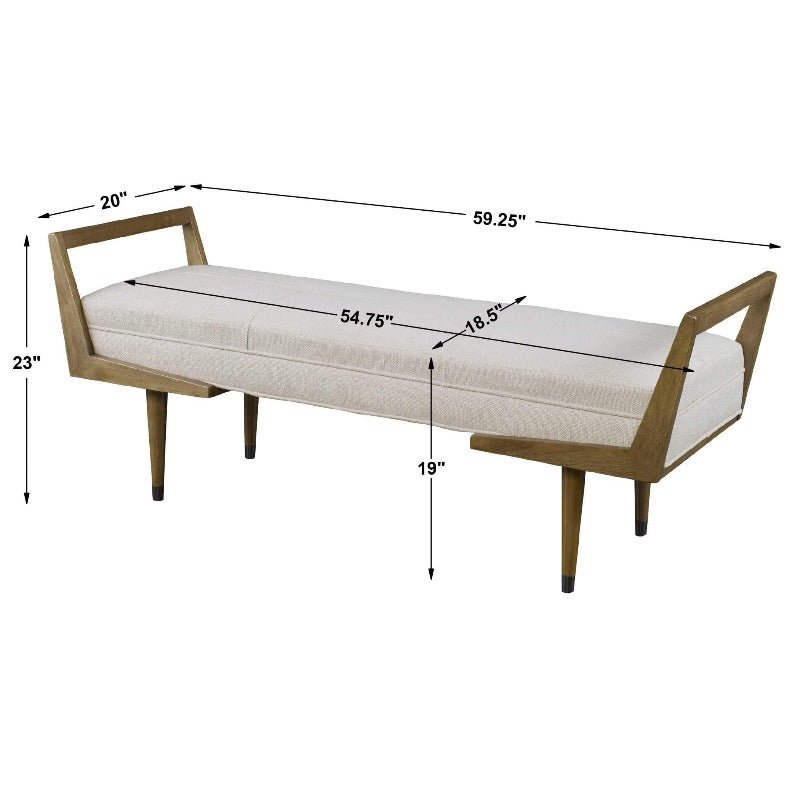 Waylon Ivory Bench - Uttermost - Benches by Modest Hut