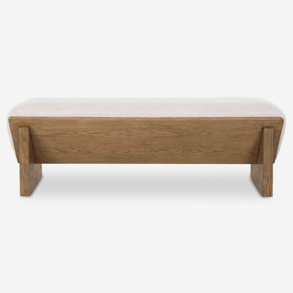 Wedged Ivory Fabric Bench - Uttermost - Benches by Modest Hut