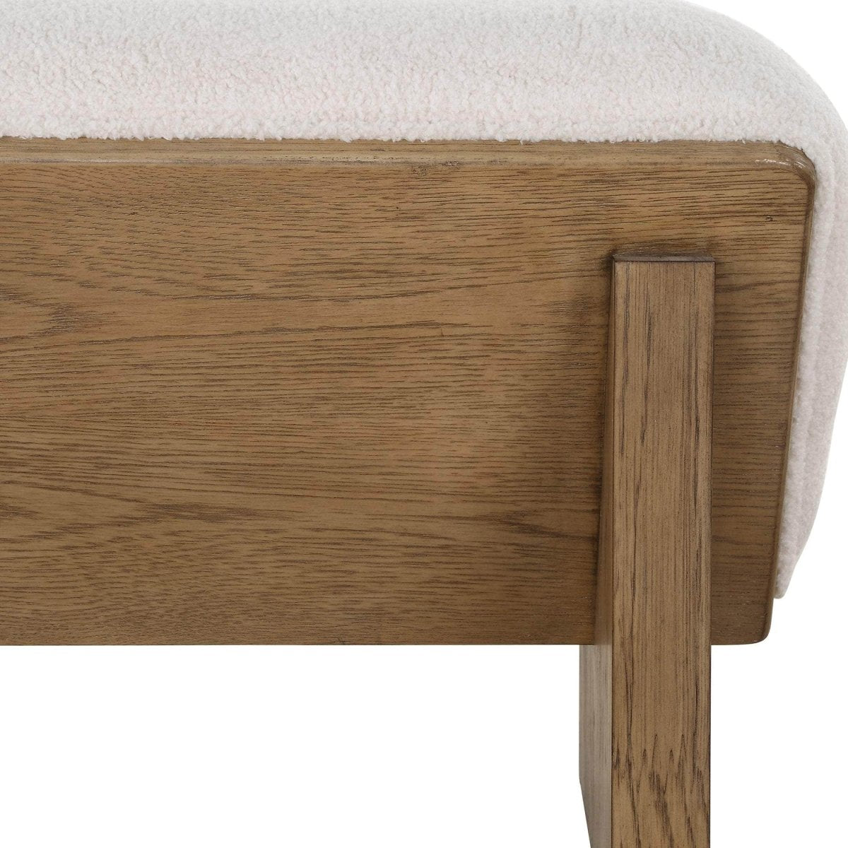 Wedged Ivory Fabric Bench - Uttermost - Benches by Modest Hut