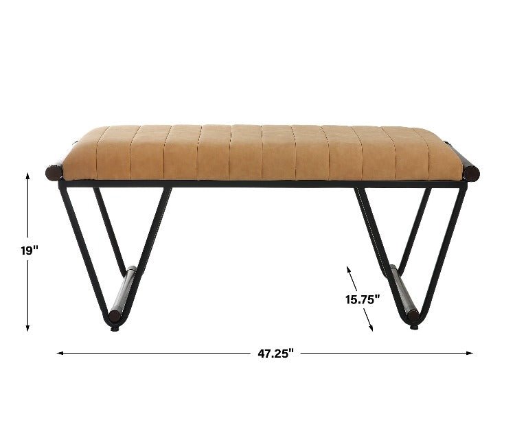 Woodstock Mid - Century Bench - Uttermost - Benches by Modest Hut