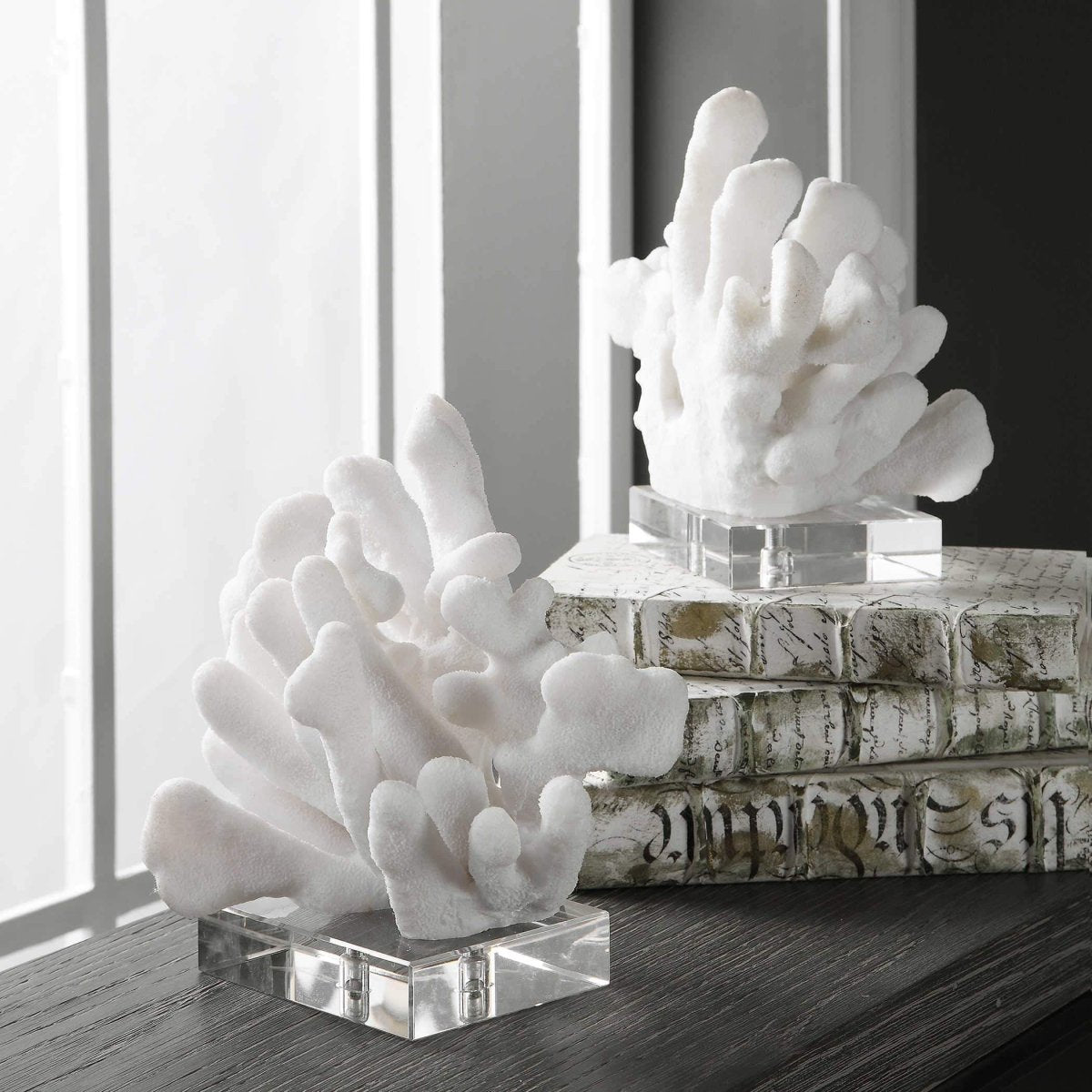 Charbel White Coral Bookends - Uttermost - Bookends by Modest Hut