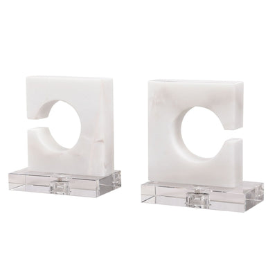 Clarin White & Gray Bookends (S/2) - Uttermost - Bookends by Modest Hut