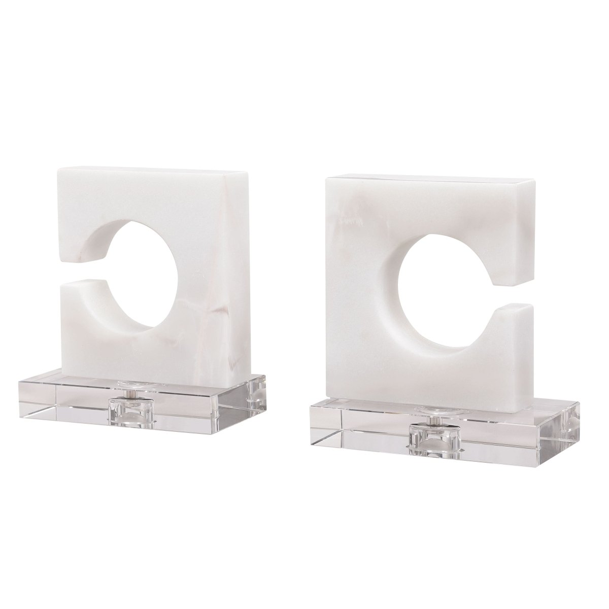 Clarin White & Gray Bookends (S/2) - Uttermost - Bookends by Modest Hut