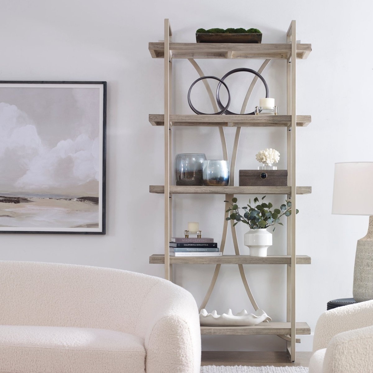 Sway Soft Gray Etagere - Uttermost - bookshelfs by Modest Hut