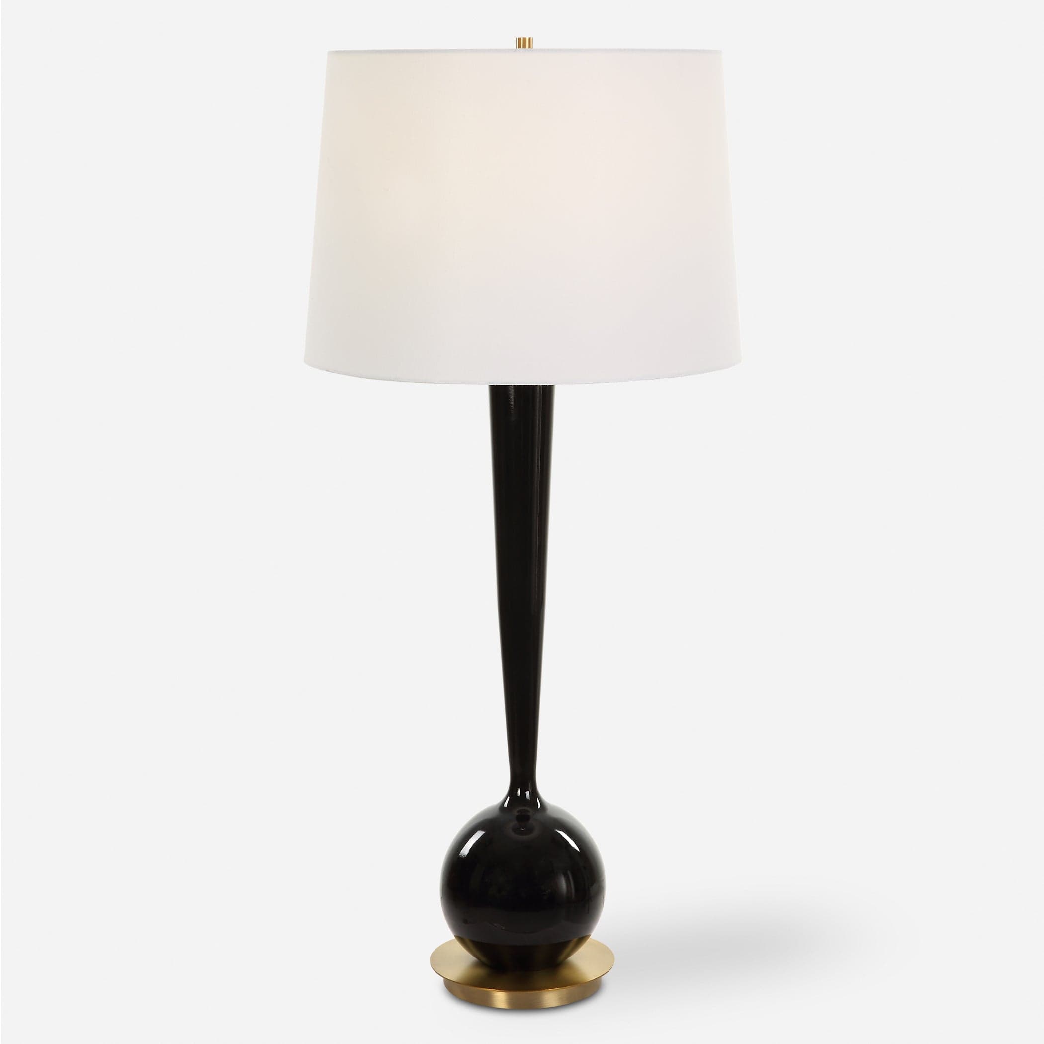 Brielle Polished Black Table Lamp Uttermost