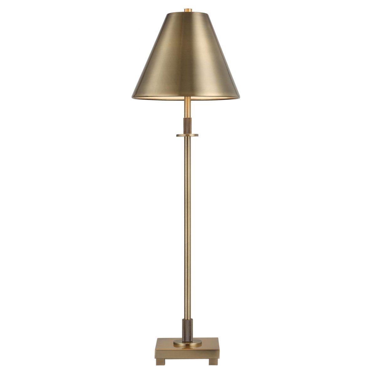 Antique Brass Buffet Lamp with Tapered Shade - Uttermost - Buffet Lamps by Modest Hut