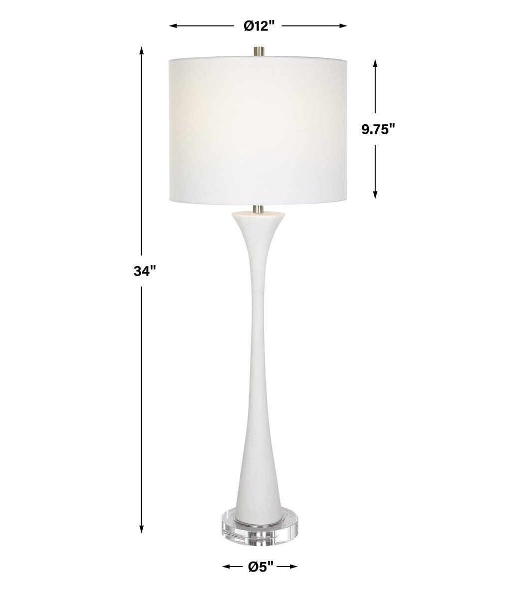 Fountain White Marble Buffet Lamp - Uttermost - Buffet Lamps by Modest Hut