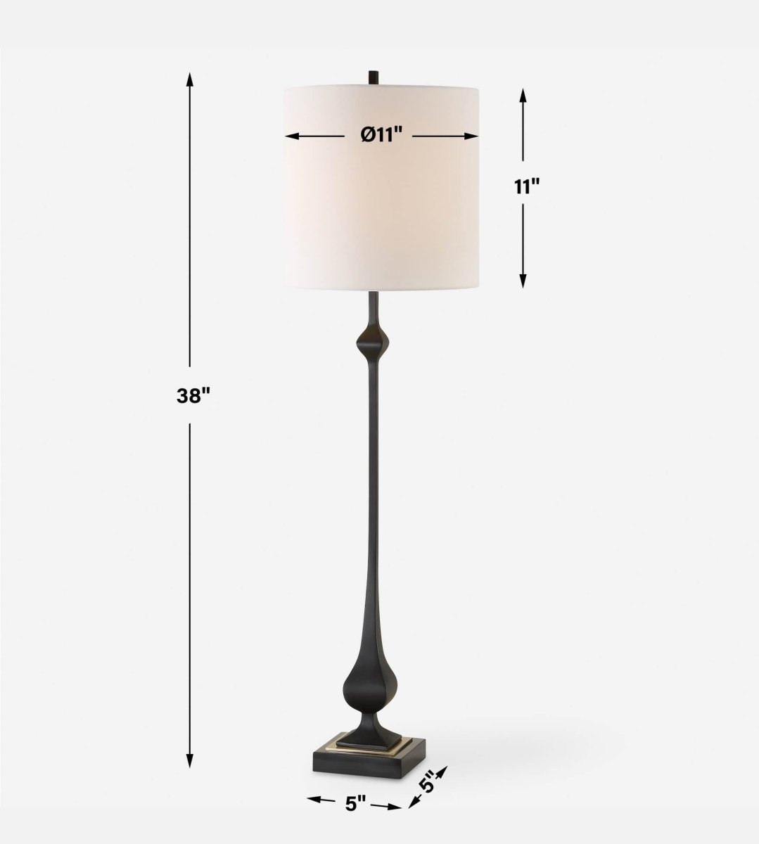 Hightower Black Buffet Lamp - Uttermost - Buffet Lamps by Modest Hut