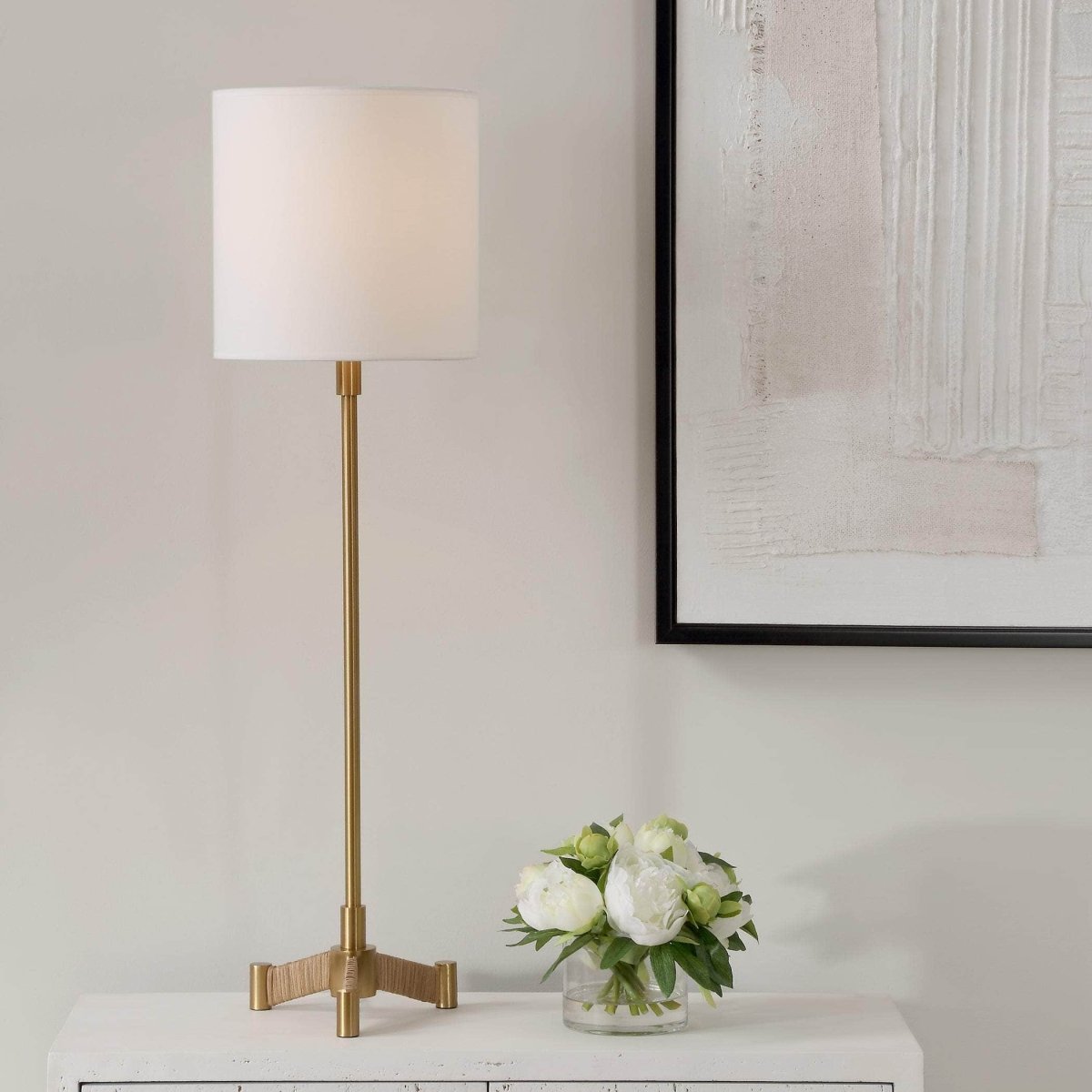 Lautoka Brass Buffet Lamp - Uttermost - Buffet Lamps by Modest Hut