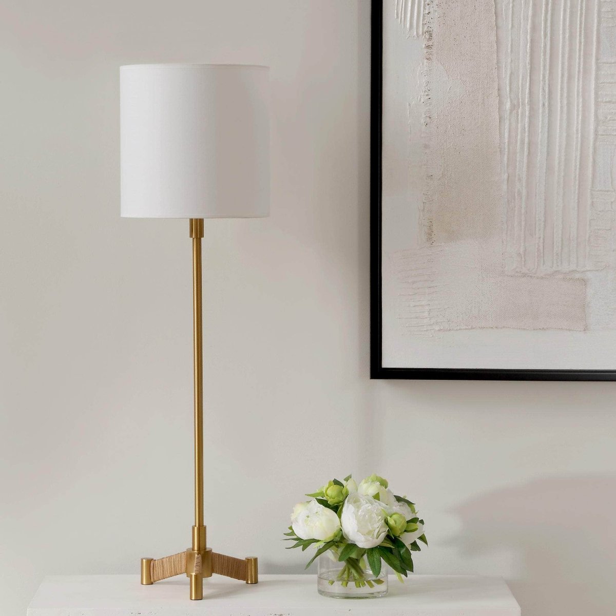 Lautoka Brass Buffet Lamp - Uttermost - Buffet Lamps by Modest Hut