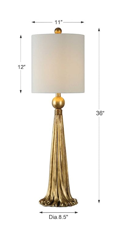 Paravani Metallic Gold Buffet Lamp - Uttermost - Buffet Lamps by Modest Hut