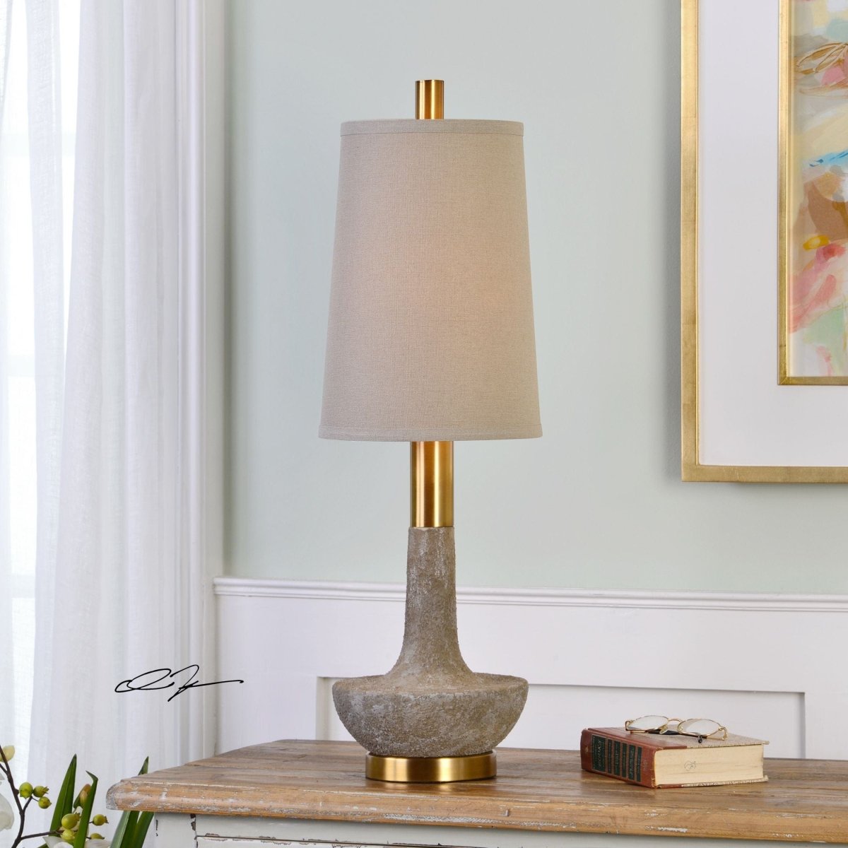 Stone Ivory Buffet Lamp - Uttermost - Buffet Lamps by Modest Hut