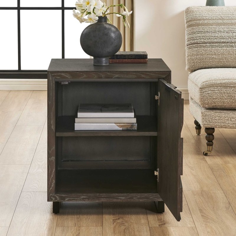 Barrett Dark Charcoal Oak Cabinet - Storage