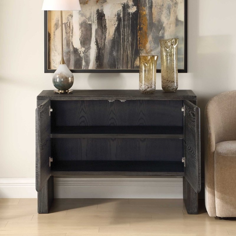 Bierk Dark Stain 2 Door Cabinet - Storage