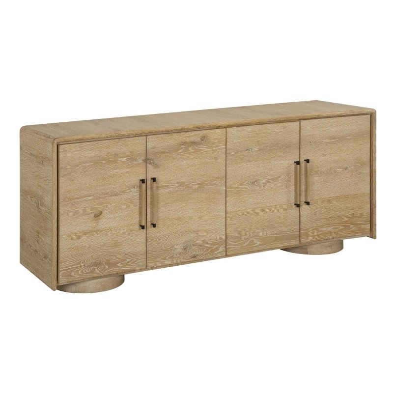 Evanston 4 Door Natural Oak Cabinet - Storage