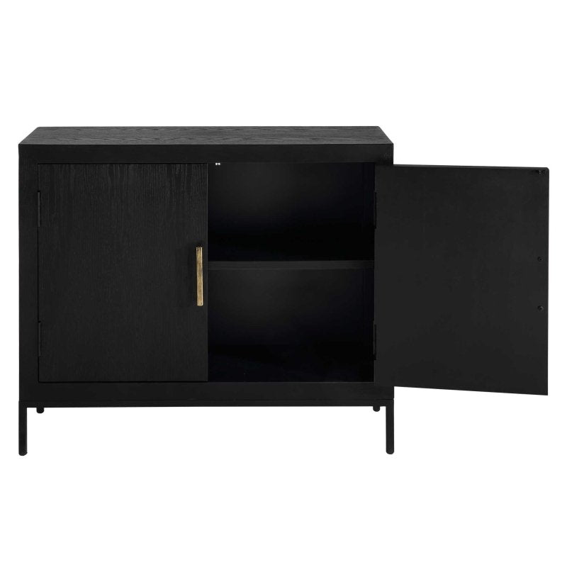 Front Range Dark Oak 2 Door Cabinet | Ebony Veneer | Modest Hut