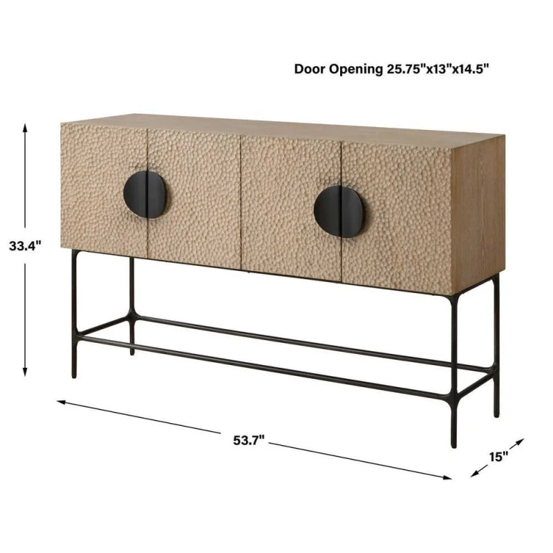 Lunar 4 Door Elm Wood Cabinet - Uttermost - Cabinet by Modest Hut