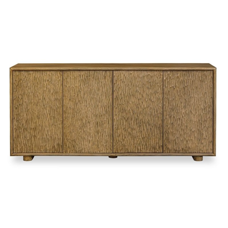 Detail view of the Stevenson 4 Door Natural Cabinet