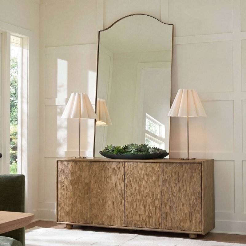 Close-up detail of the Stevenson 4 Door Natural Cabinet