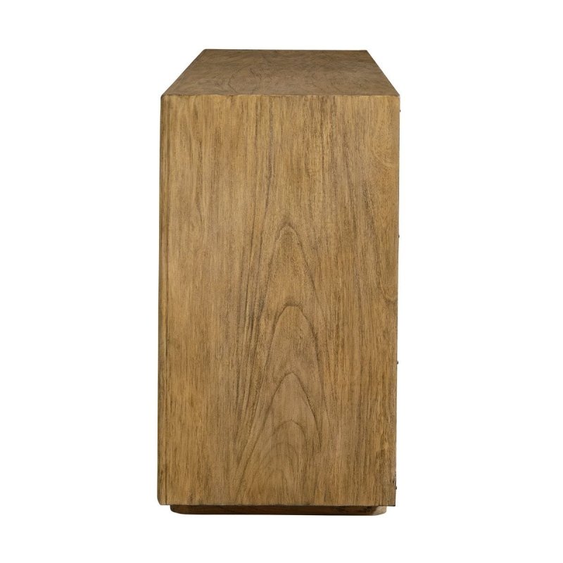 Side view of the Stevenson 4 Door Natural Cabinet by Uttermost