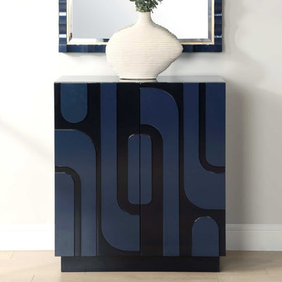 Valeria 2 Door Glossy Blue Cabinet - FURN 4666 24473 B image 1