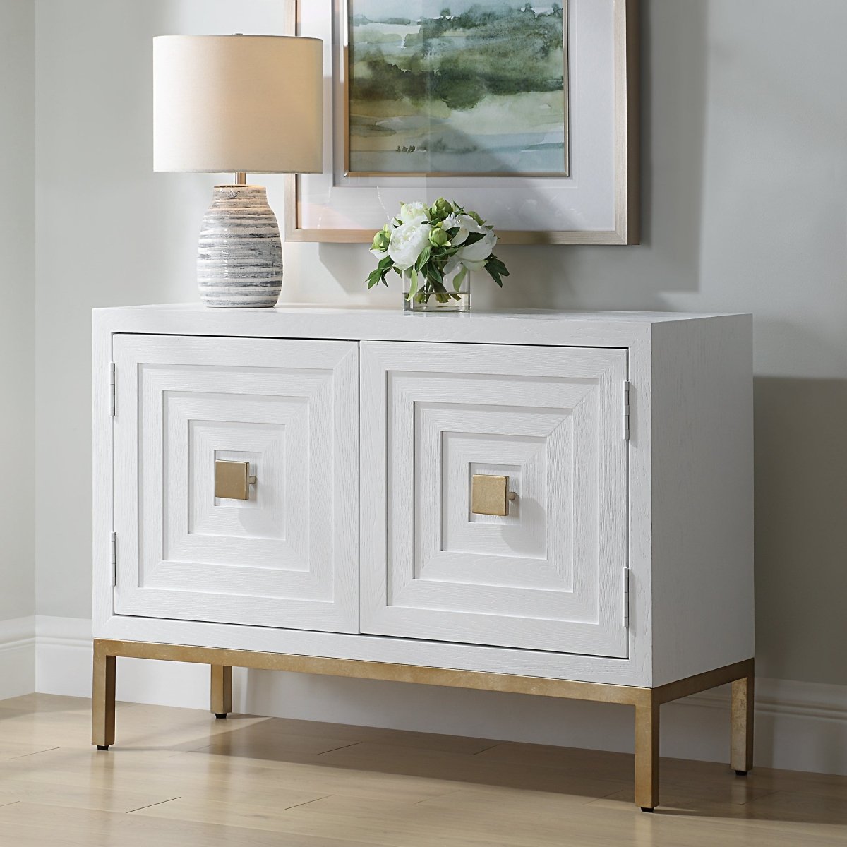 Aiken White 2 Door Cabinet - Uttermost - Cabinets by Modest Hut