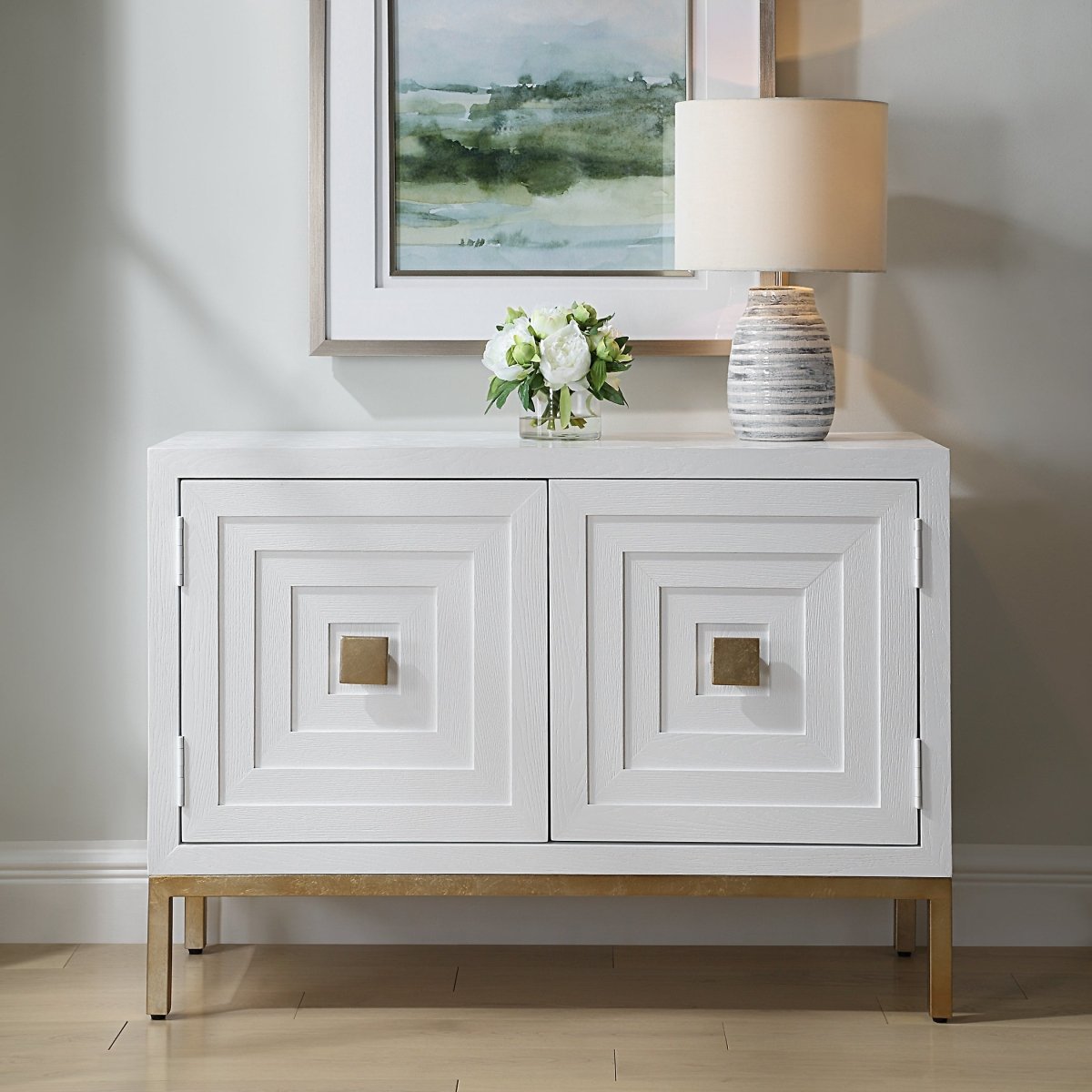 Aiken White 2 Door Cabinet - Uttermost - Cabinets by Modest Hut