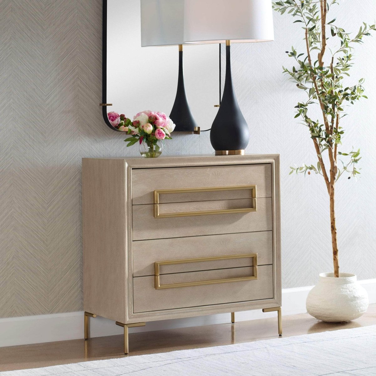 Alessia Light Oak Accent Chest - Uttermost - Cabinets by Modest Hut