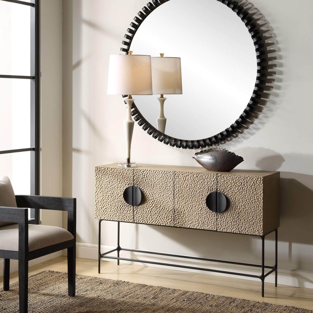 Lunar 4 Door Elm Wood Cabinet - Uttermost - Cabinets by Modest Hut