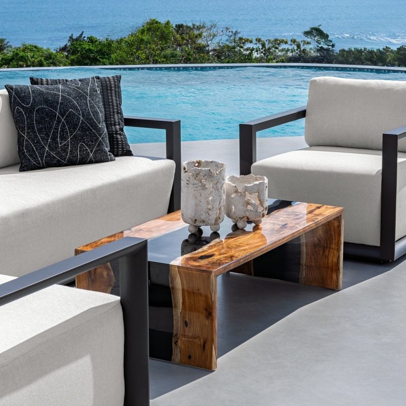 Close-up of sculptural stone silhouette on the Quarried Stone Indoor-Outdoor Candleholders Set of 2