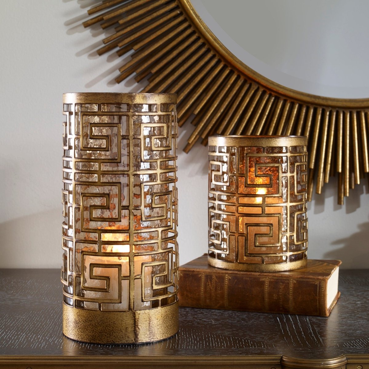 Ruhi Hurricane Candleholders, S/2 - Uttermost - Candle Holders by Modest Hut