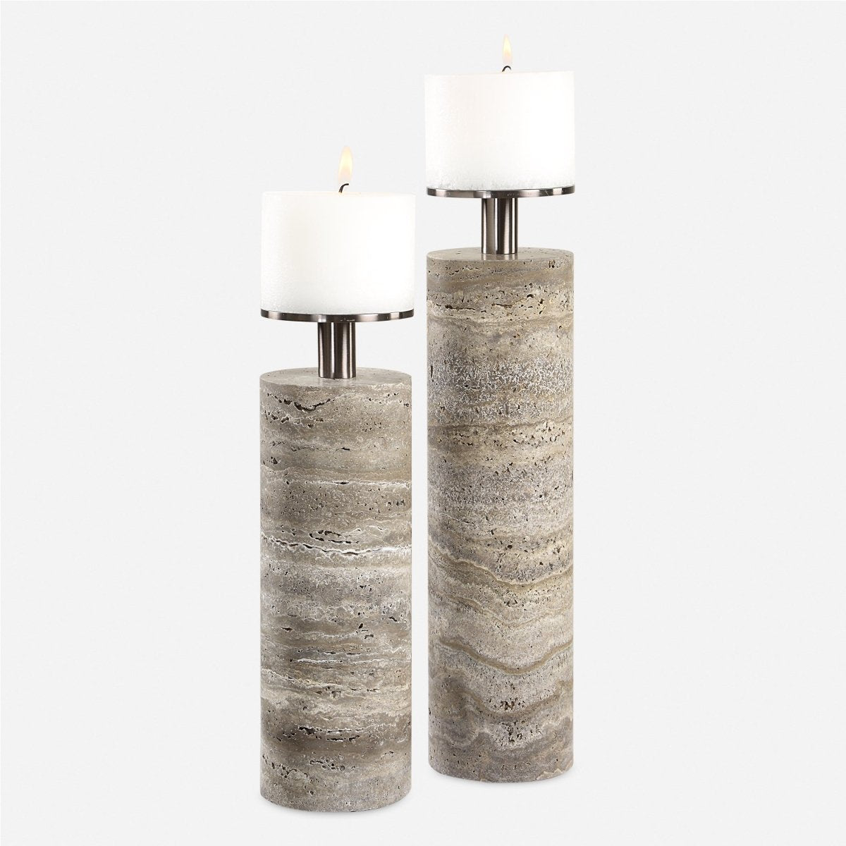 Shadowstone Candleholders Set/2 - Uttermost - Candle Holders by Modest Hut