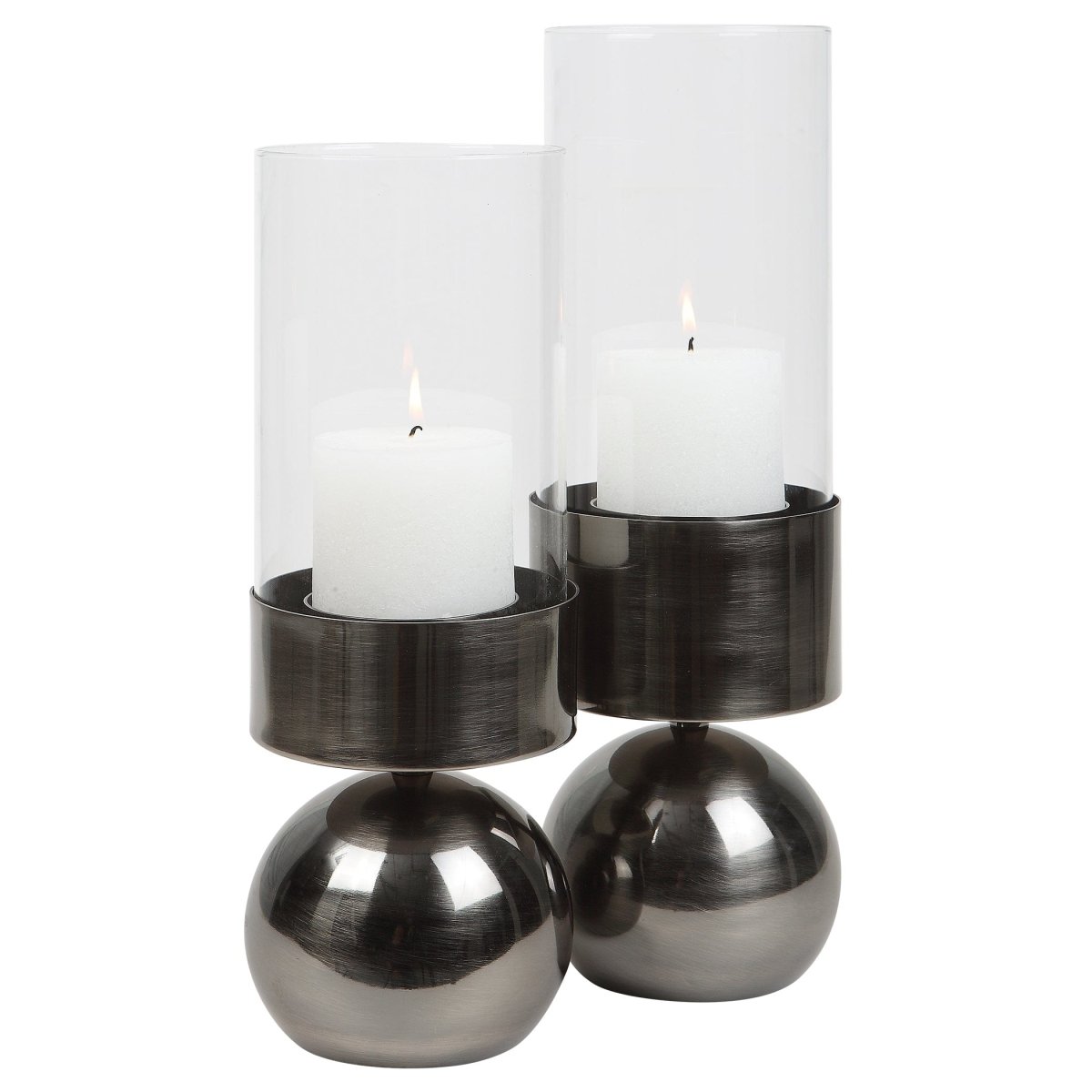 Tilston Gunmetal Candleholders, Set/2 - Uttermost - Candle Holders by Modest Hut