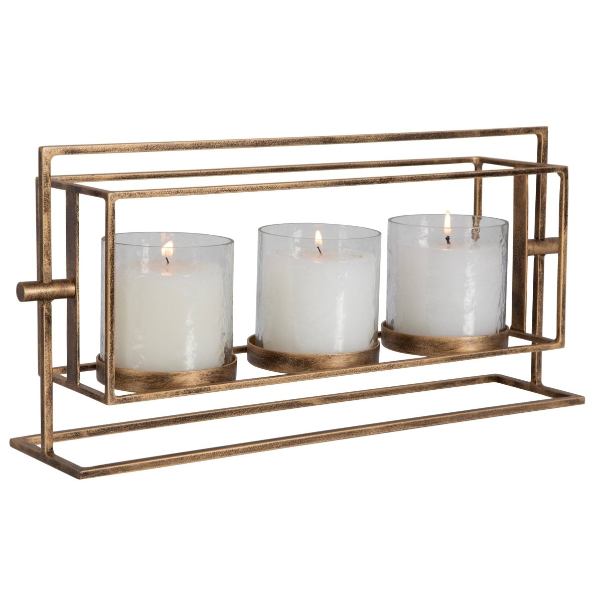 Wenman Gold Triple Candleholder - Uttermost - Candle Holders by Modest Hut