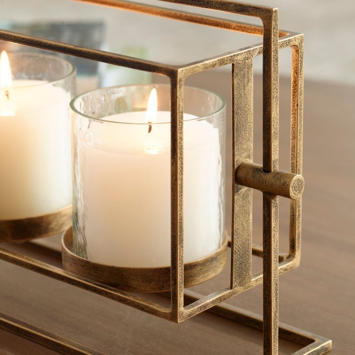 Wenman Gold Triple Candleholder - Uttermost - Candle Holders by Modest Hut