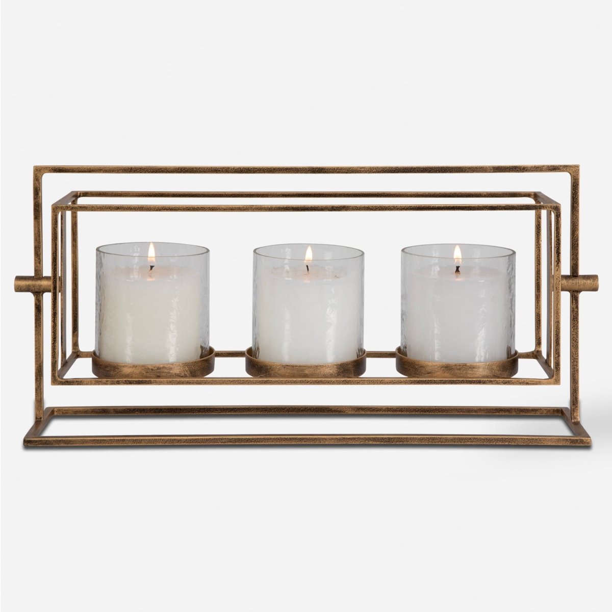 Wenman Gold Triple Candleholder - Uttermost - Candle Holders by Modest Hut