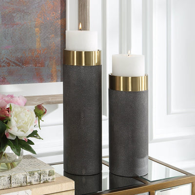 Wessex Gray Candleholders, S/2 - Uttermost - Candle Holders by Modest Hut