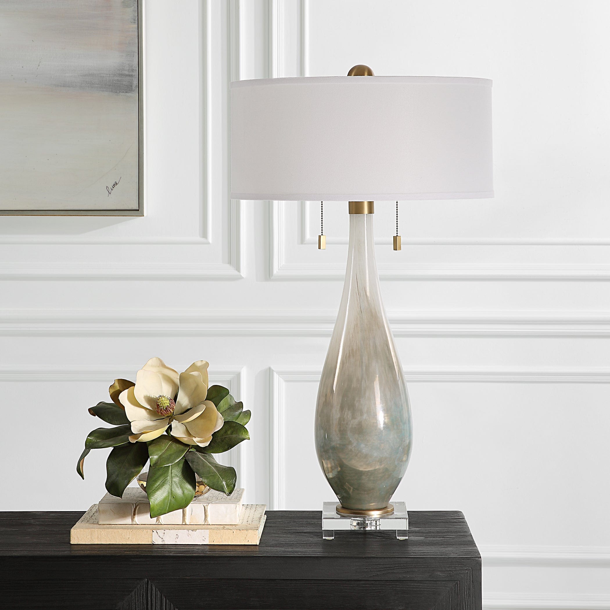 Cardoni Bronze Glass Table Lamp Uttermost