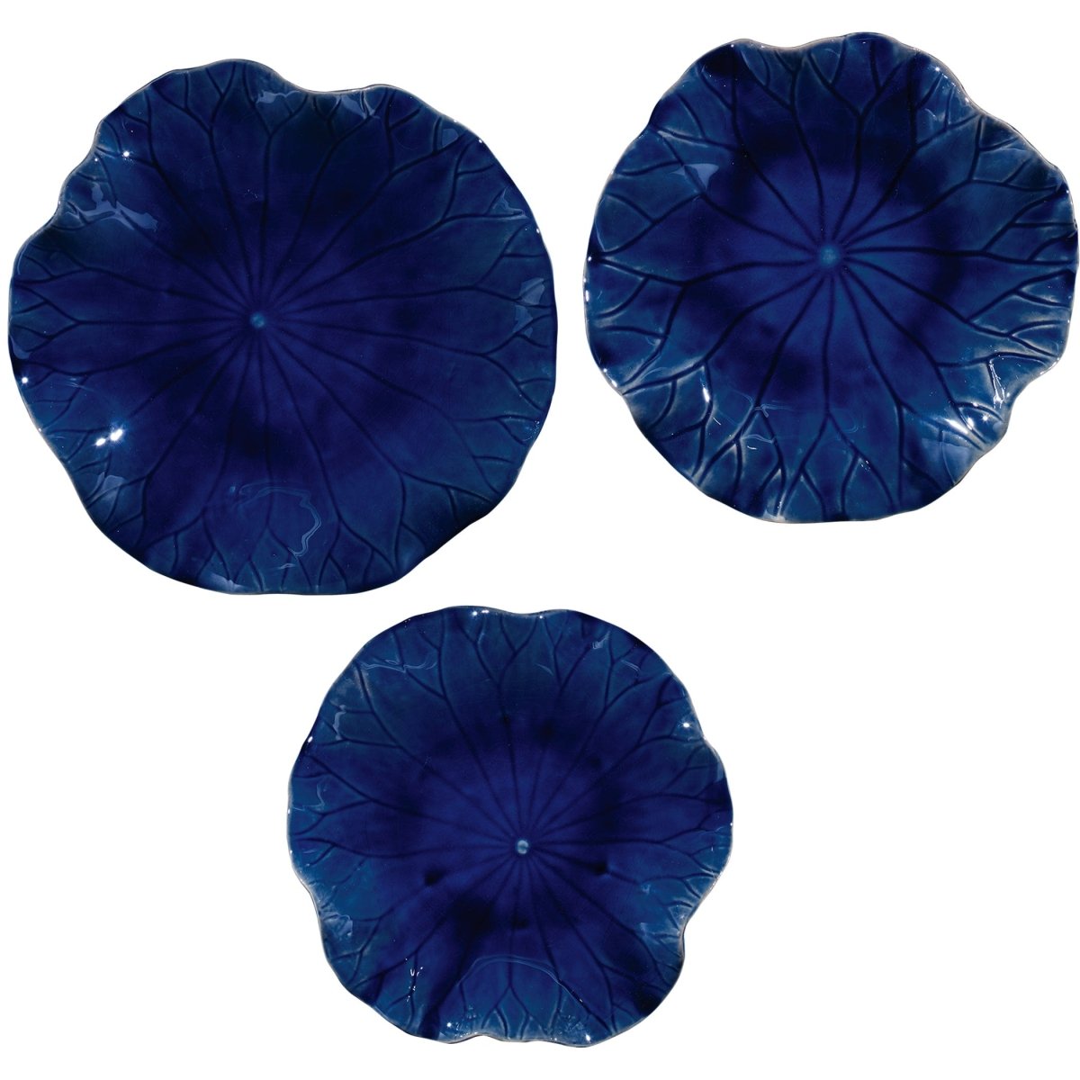 Abella Blue Ceramic Wall Decor, S/3 - Uttermost - Ceramic Wall Decor by Modest Hut