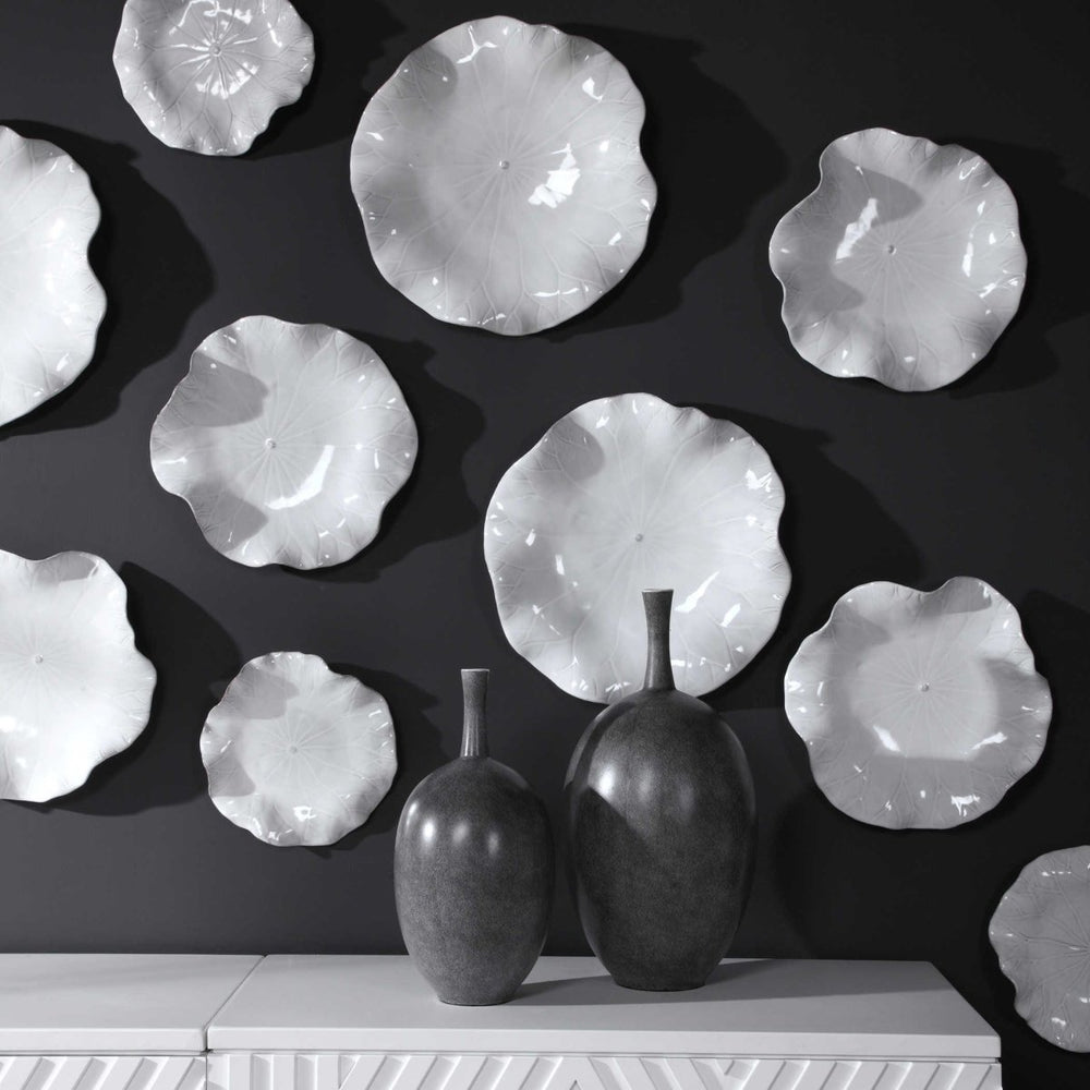 Abella White Ceramic Wall Decor, S/3 Modest Hut — free download