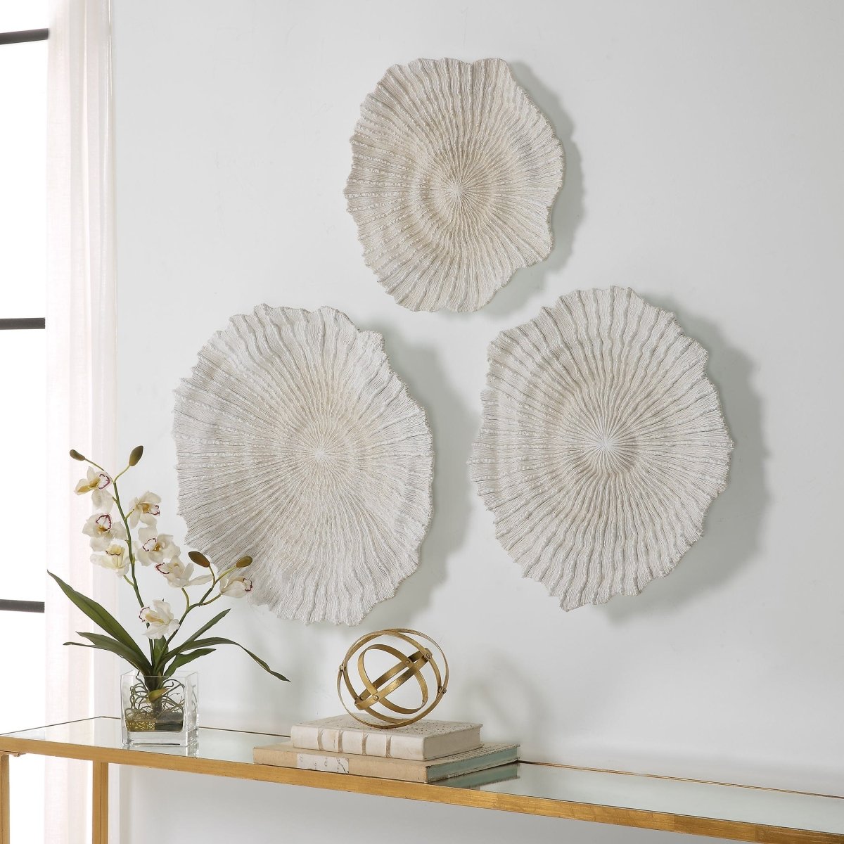 Ocean Gems Coral Wall Decor, Set/3 - Uttermost - Ceramic Wall Decor by Modest Hut